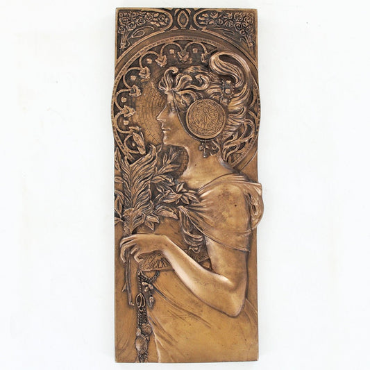 Autumn Leaves Art Deco Style Wall Plaque