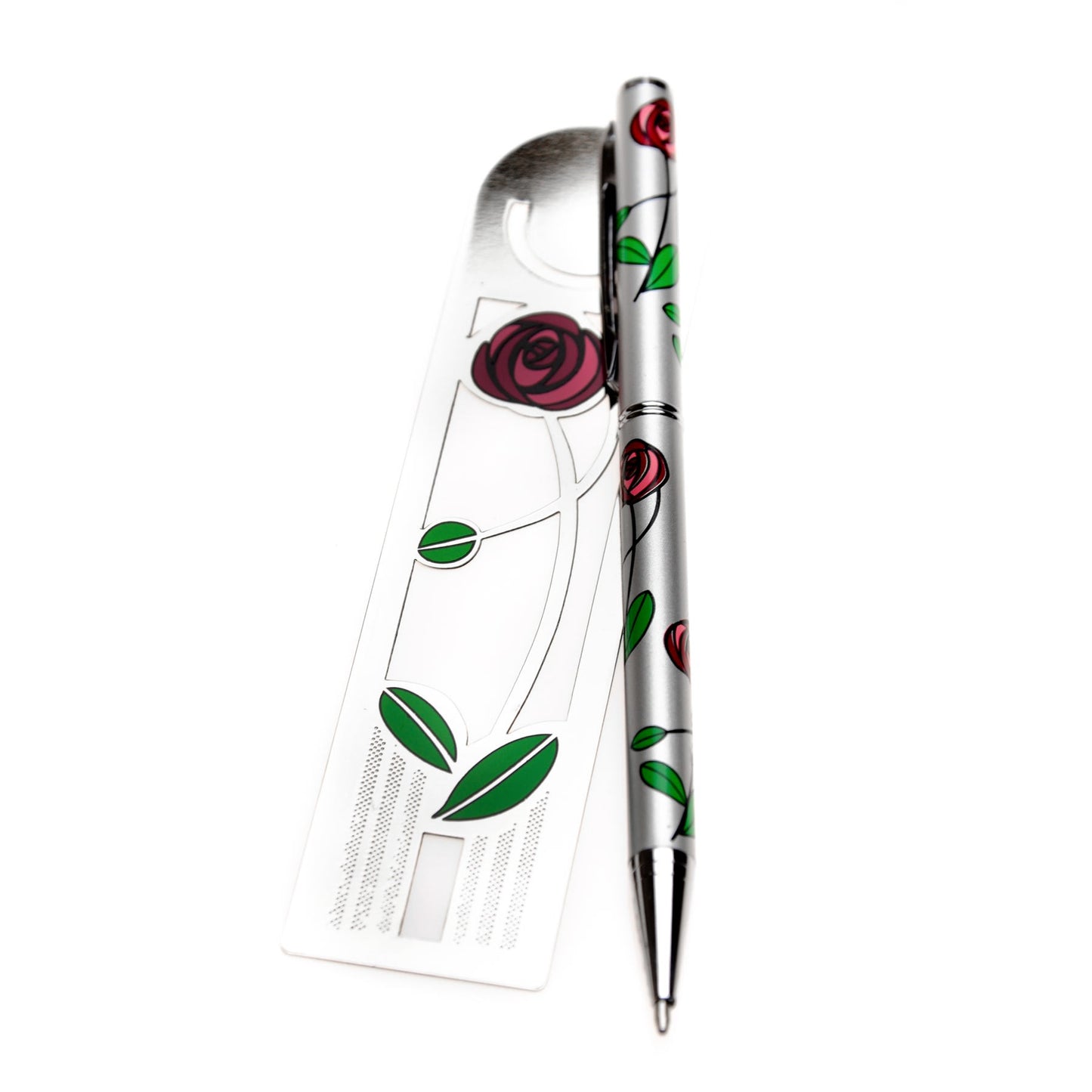 Pen and Bookmark Set Mackintosh Red Rose in Presentation Box