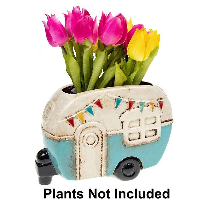 Retro Caravan Planter - Plant Pot By Village Pottery