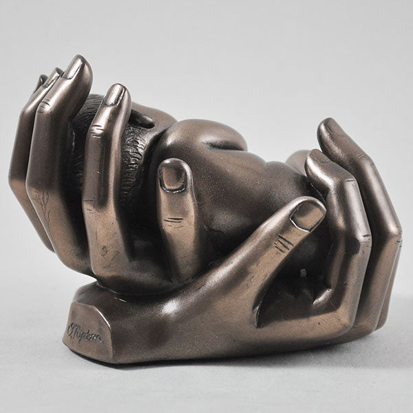Baby In Hands, Sweet Dreams Cold Cast Bronze Sculpture