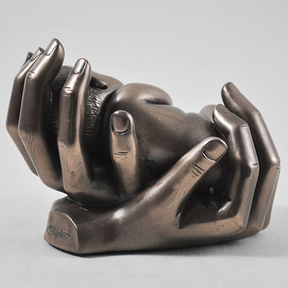 Baby In Hands, Sweet Dreams Cold Cast Bronze Sculpture