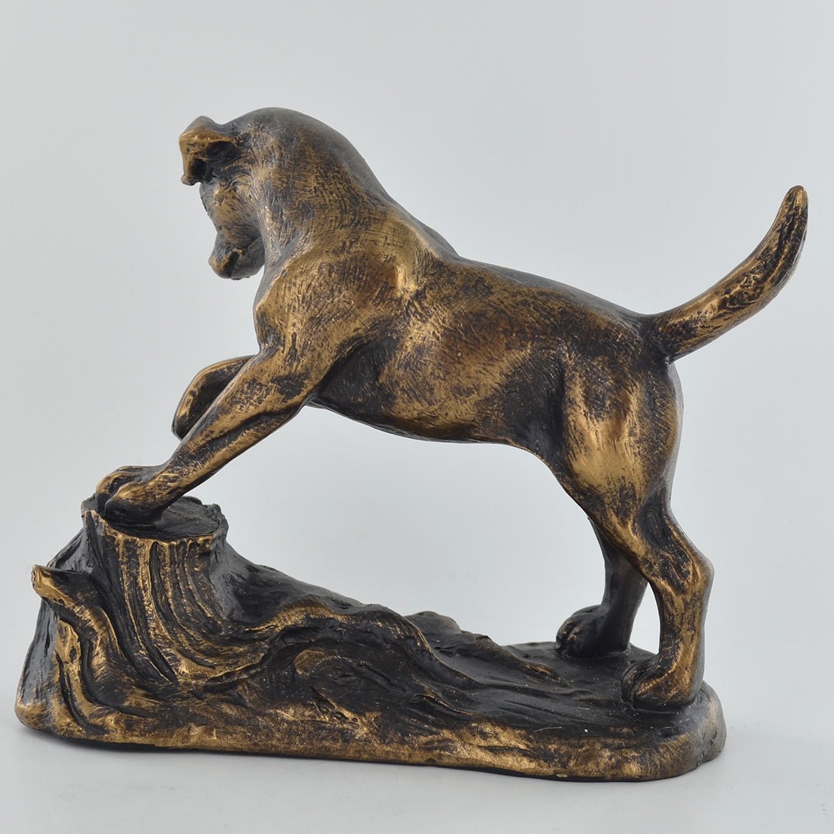 Jack Russell Dog Figure Painted Bronze Resin Sculpture