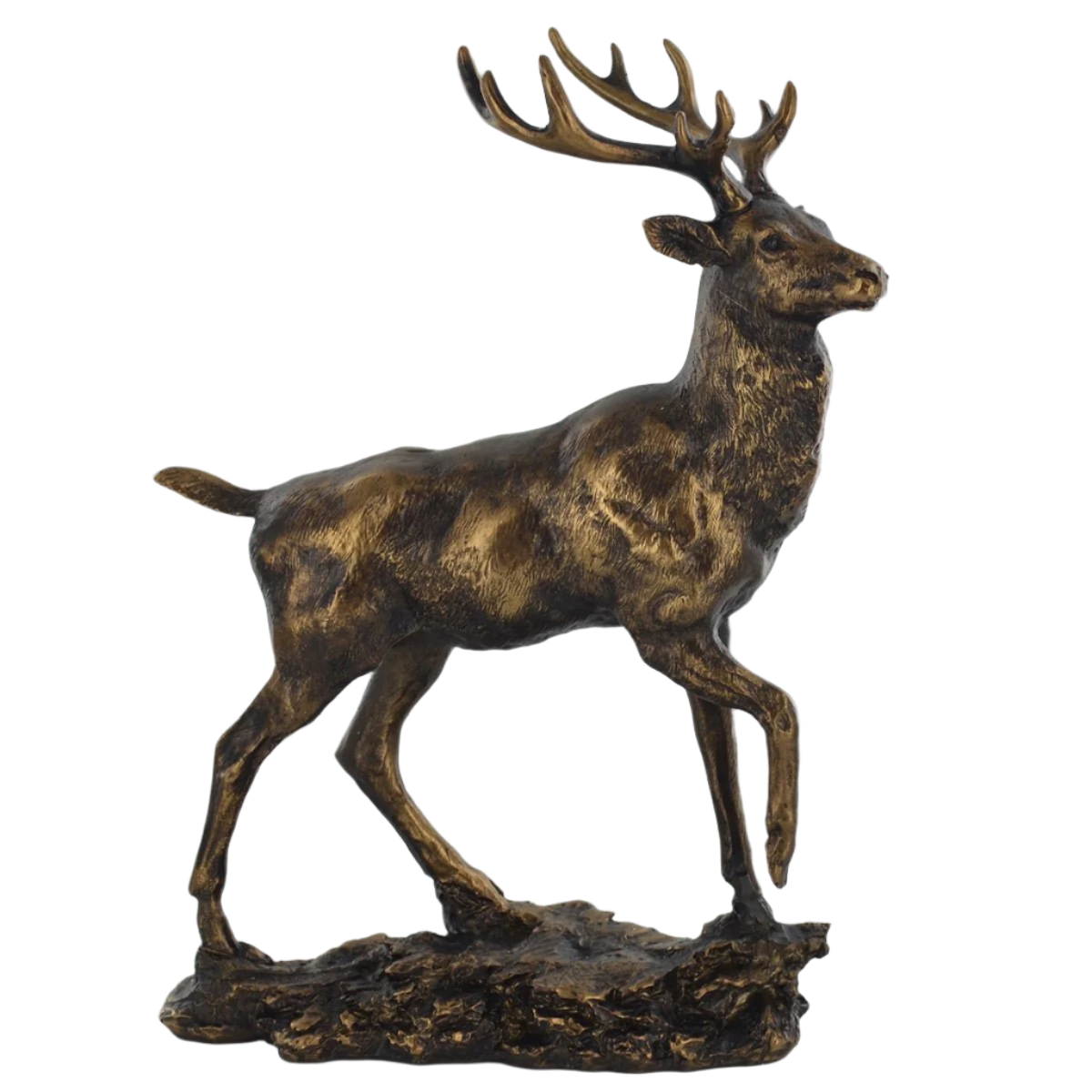 Highland Monarch Stag Painted Bronze Resin Sculpture