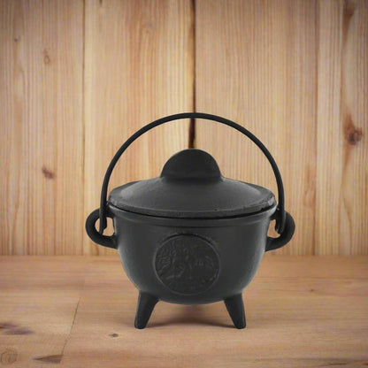 Cast Iron Cauldron Tree Of Life Design With Removable Lid