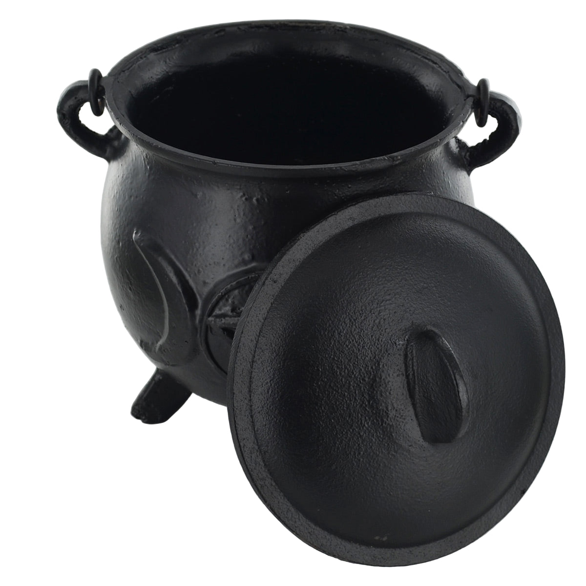 Extra Large Cast Iron Cauldron Triple Moon Design With Removable Lid