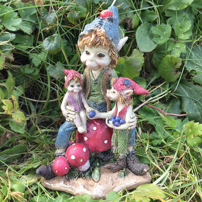 Pixie Family Garden Or Home Decor Figurine