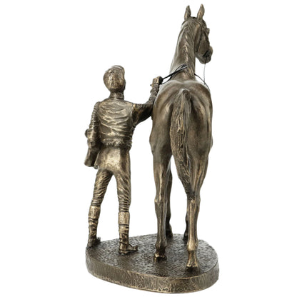 Unsaddling the First by David Geenty Cold Cast Bronze Sculpture