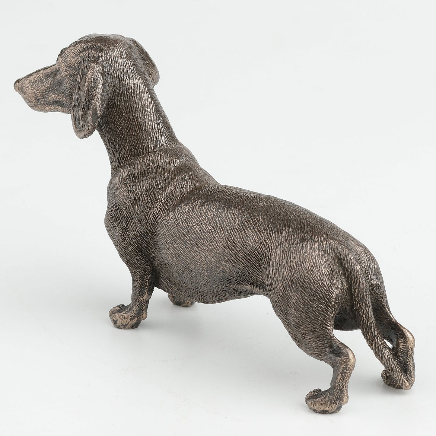 Dachshund Dog Standing Cold Cast Bronze Sausage Dog Sculpture