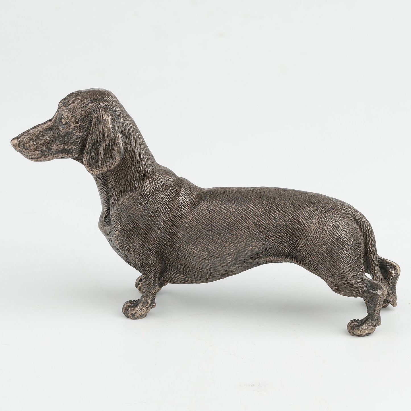 Dachshund Dog Standing Cold Cast Bronze Sausage Dog Sculpture