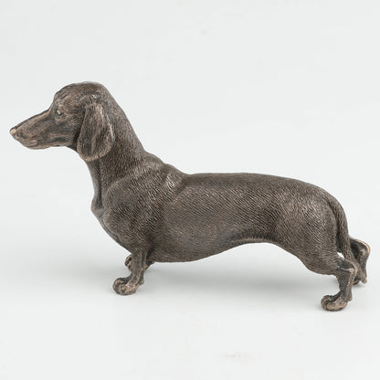 Dachshund Dog Standing Cold Cast Bronze Sausage Dog Sculpture