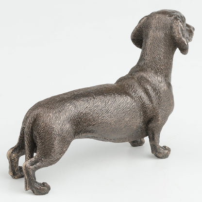 Dachshund Dog Standing Cold Cast Bronze Sausage Dog Sculpture