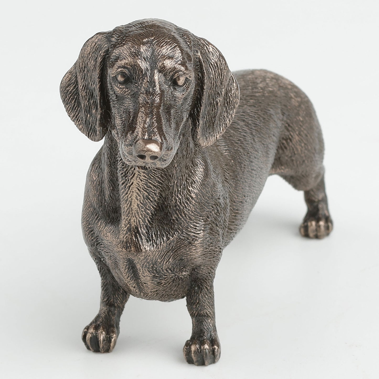 Dachshund Dog Standing Cold Cast Bronze Sausage Dog Sculpture