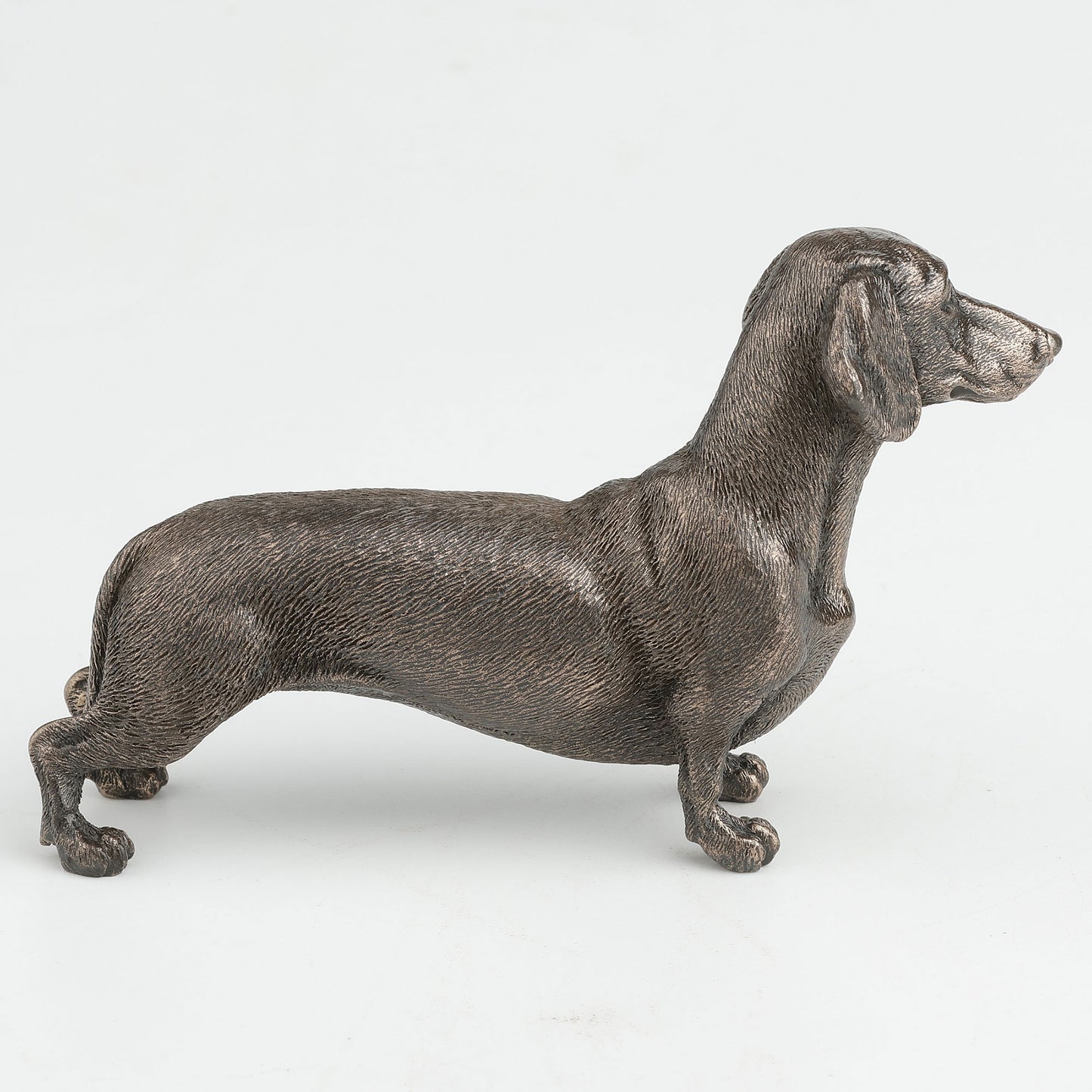 Dachshund Dog Standing Cold Cast Bronze Sausage Dog Sculpture