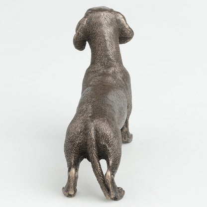 Dachshund Dog Standing Cold Cast Bronze Sausage Dog Sculpture