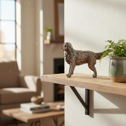 Golden Retriever Dog Standing Cold Cast Bronze Sculpture