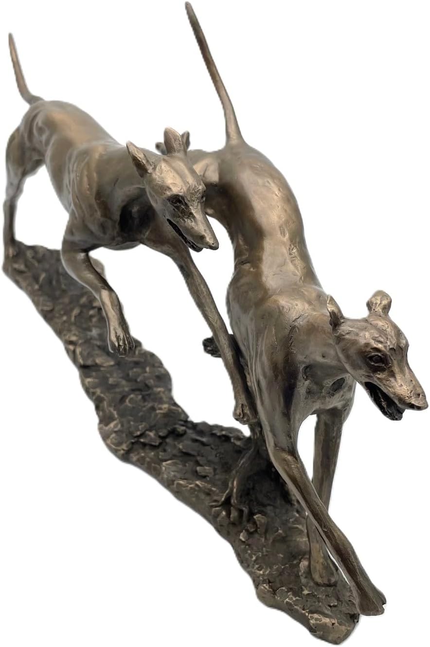 The Winner, Pair of Greyhounds Cold Cast Bronze Figure By David Geenty