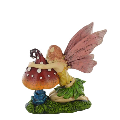Fairy Leaning On Mushroom Indoor Outdoor Décor Novelty Sculpture Fairy Pixie Fantasy