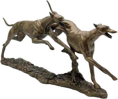 The Winner, Pair of Greyhounds Cold Cast Bronze Figure By David Geenty