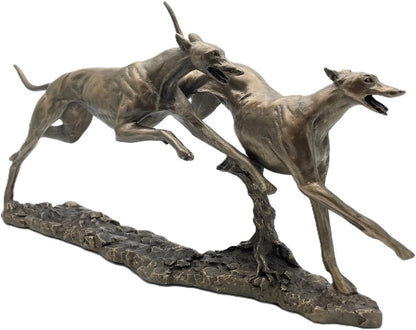 The Winner, Pair of Greyhounds Cold Cast Bronze Figure By David Geenty