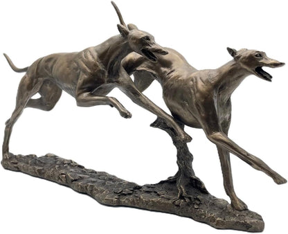 The Winner, Pair of Greyhounds Cold Cast Bronze Figure By David Geenty