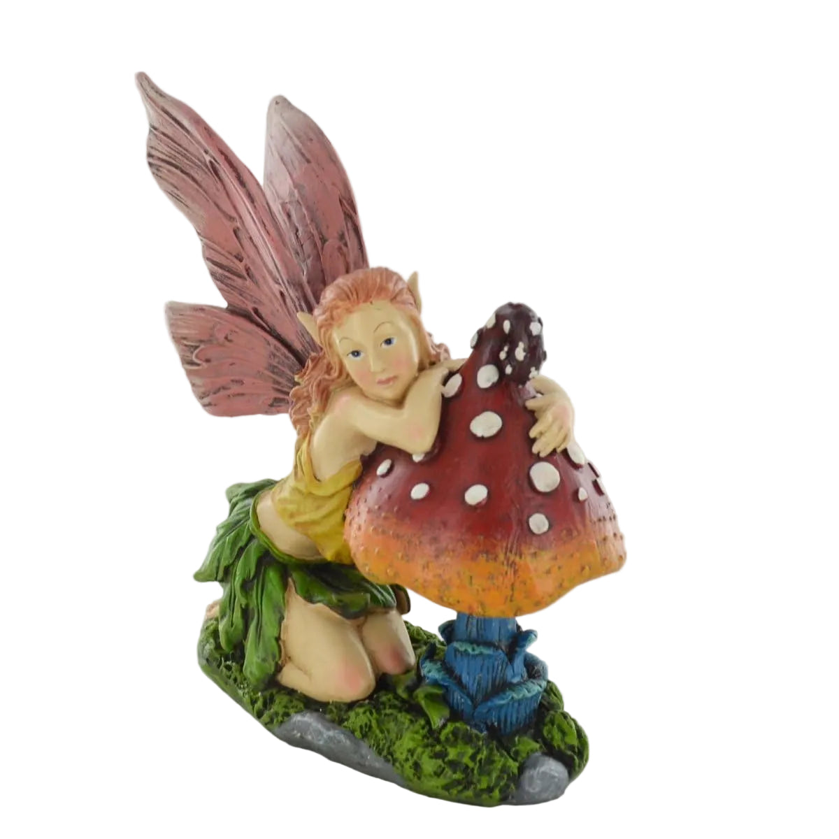 Fairy Leaning On Mushroom Indoor Outdoor Décor Novelty Sculpture Fairy Pixie Fantasy