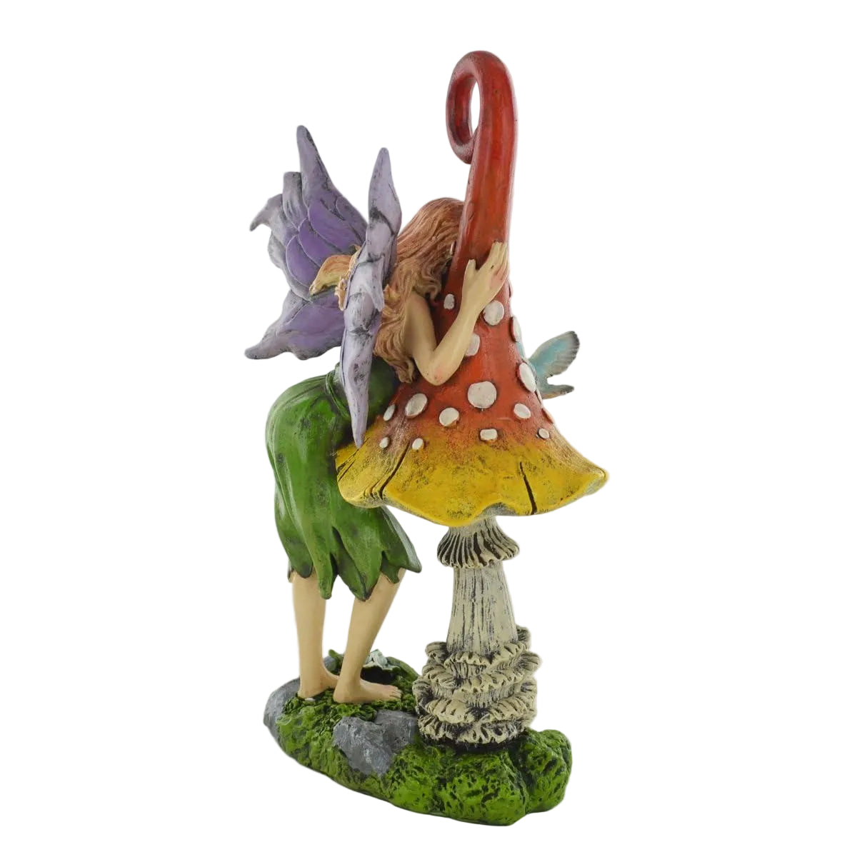 Fairy Mushroom & Bird Indoor Outdoor Décor Sculpture Fairy Pixie Gnome Fantasy
