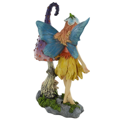 Fairy Mushroom & Squirrel Indoor Outdoor Décor Sculpture Fairy Pixie Gnome Fantasy