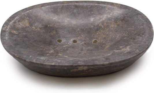 Classic Oval Grey Marble Soap Dish