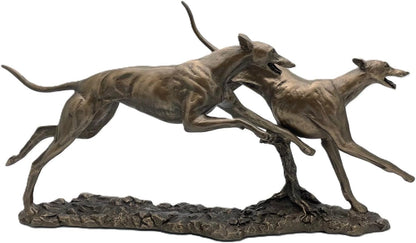 The Winner, Pair of Greyhounds Cold Cast Bronze Figure By David Geenty