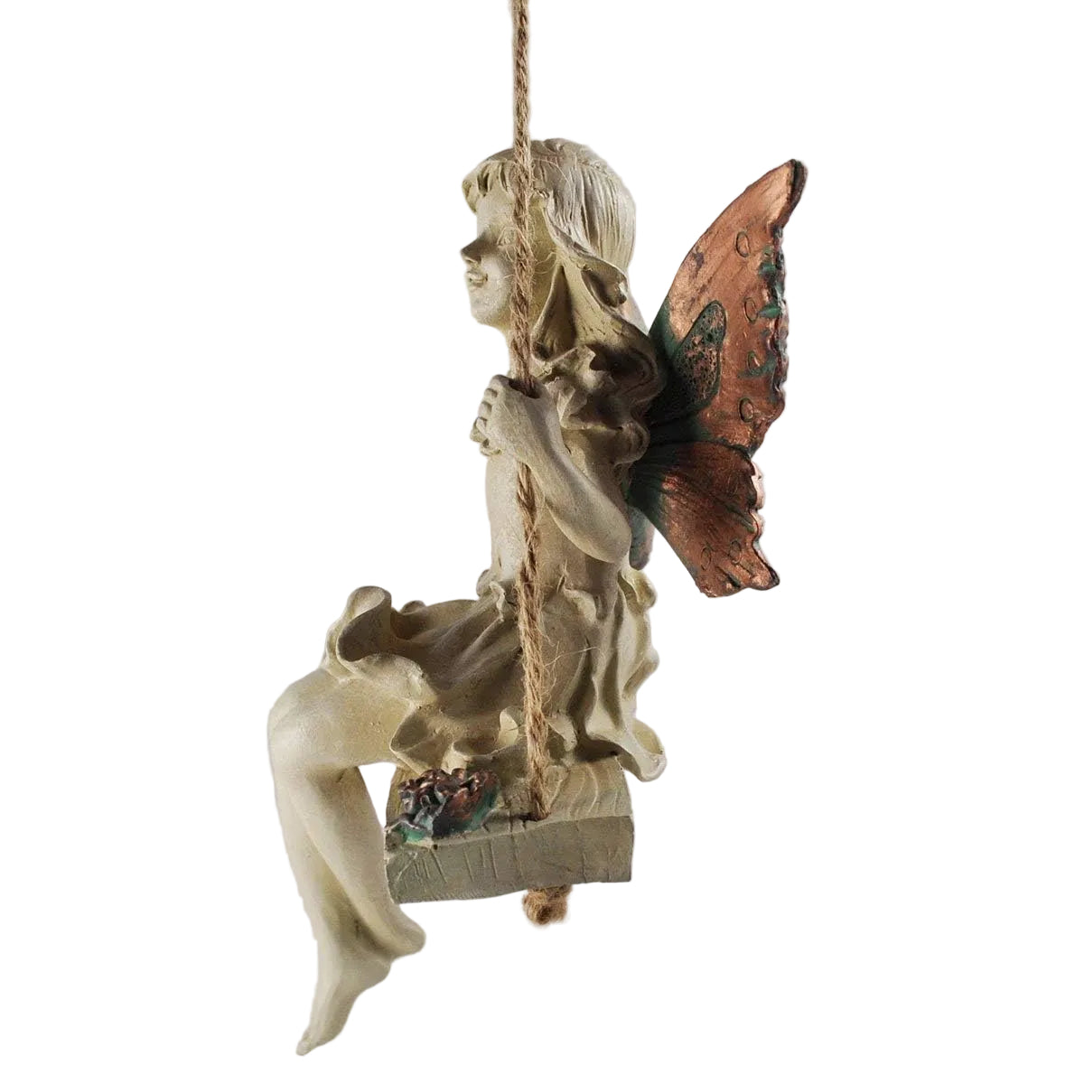 Decorative figurine of a forest fairy, against a plain background.
