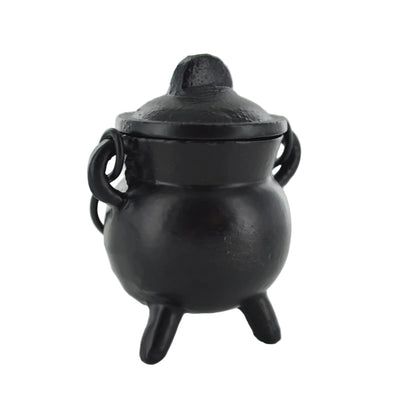Black cauldron on a white background