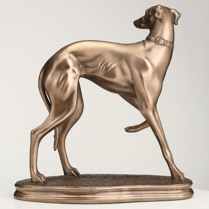 Standing Whippet Figure Cold Cast Bronze By Beauchamp Bronze