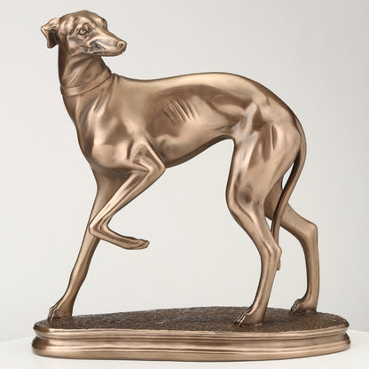 Standing Whippet Figure Cold Cast Bronze By Beauchamp Bronze