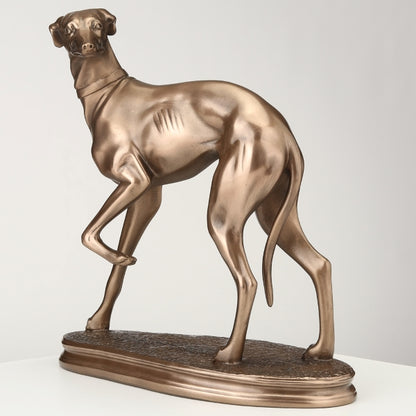Standing Whippet Figure Cold Cast Bronze By Beauchamp Bronze