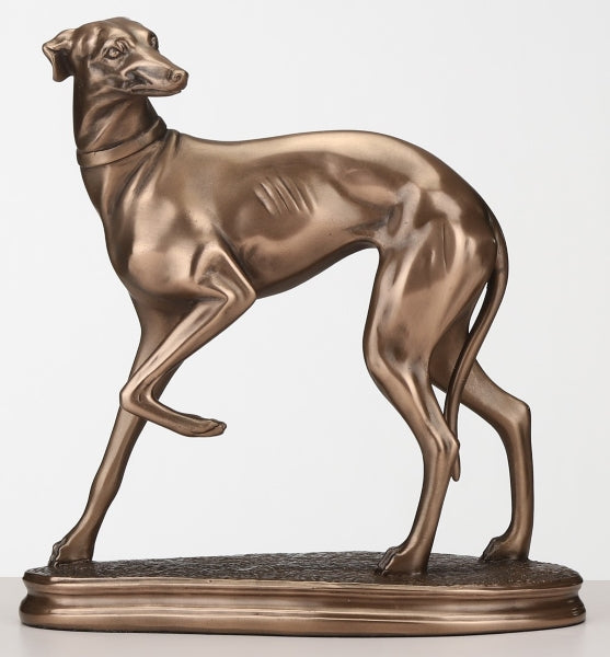 Standing Whippet Figure Cold Cast Bronze By Beauchamp Bronze