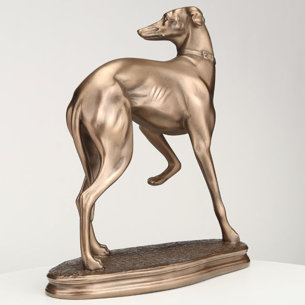 Standing Whippet Figure Cold Cast Bronze By Beauchamp Bronze