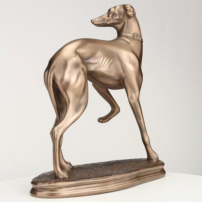 Standing Whippet Figure Cold Cast Bronze By Beauchamp Bronze