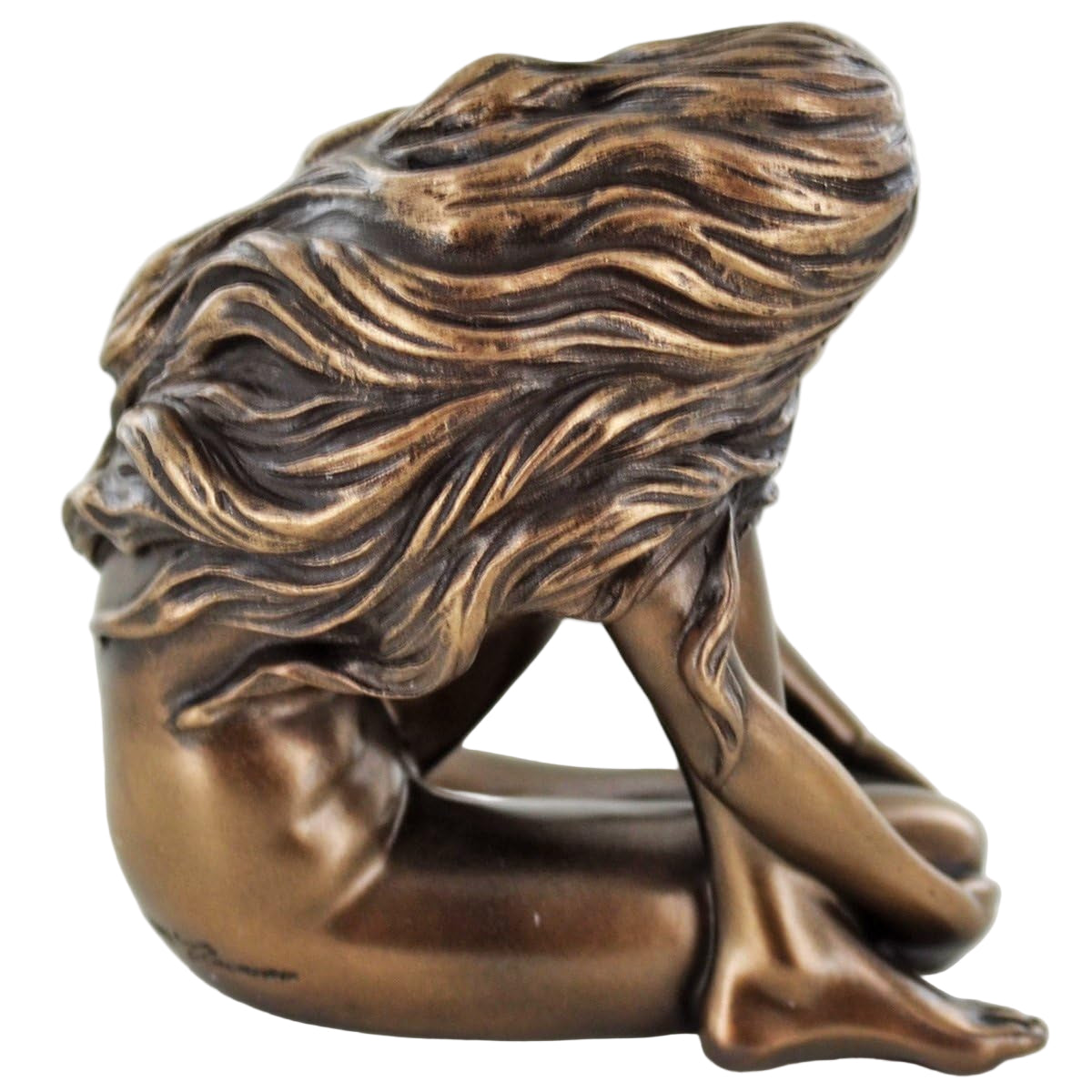 Figure Of Lady Sat Lauren Cold Cast Bronze