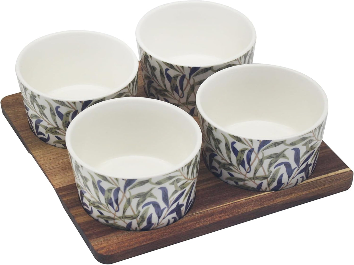 Willow Bough 4 Snack Bowls On Wooden Tray William Morris for Kitchen & Home
