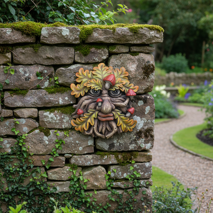 Greenman Face Wall Plaque Fungiface Garden Wall Decoration, Tree Ent