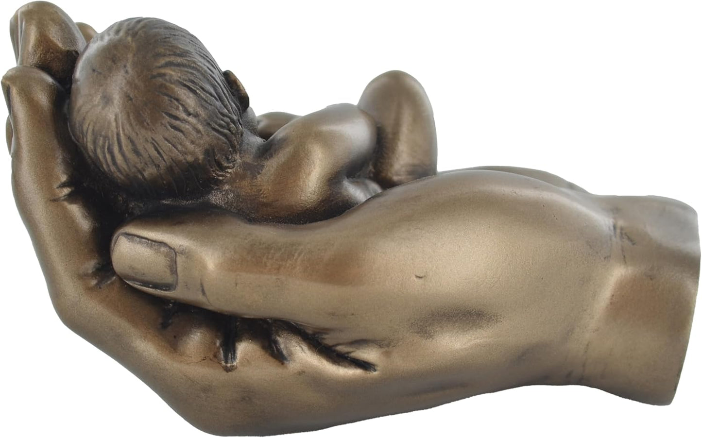 A Little Handful, Cold Cast Bronze Baby In Hand Sculpture