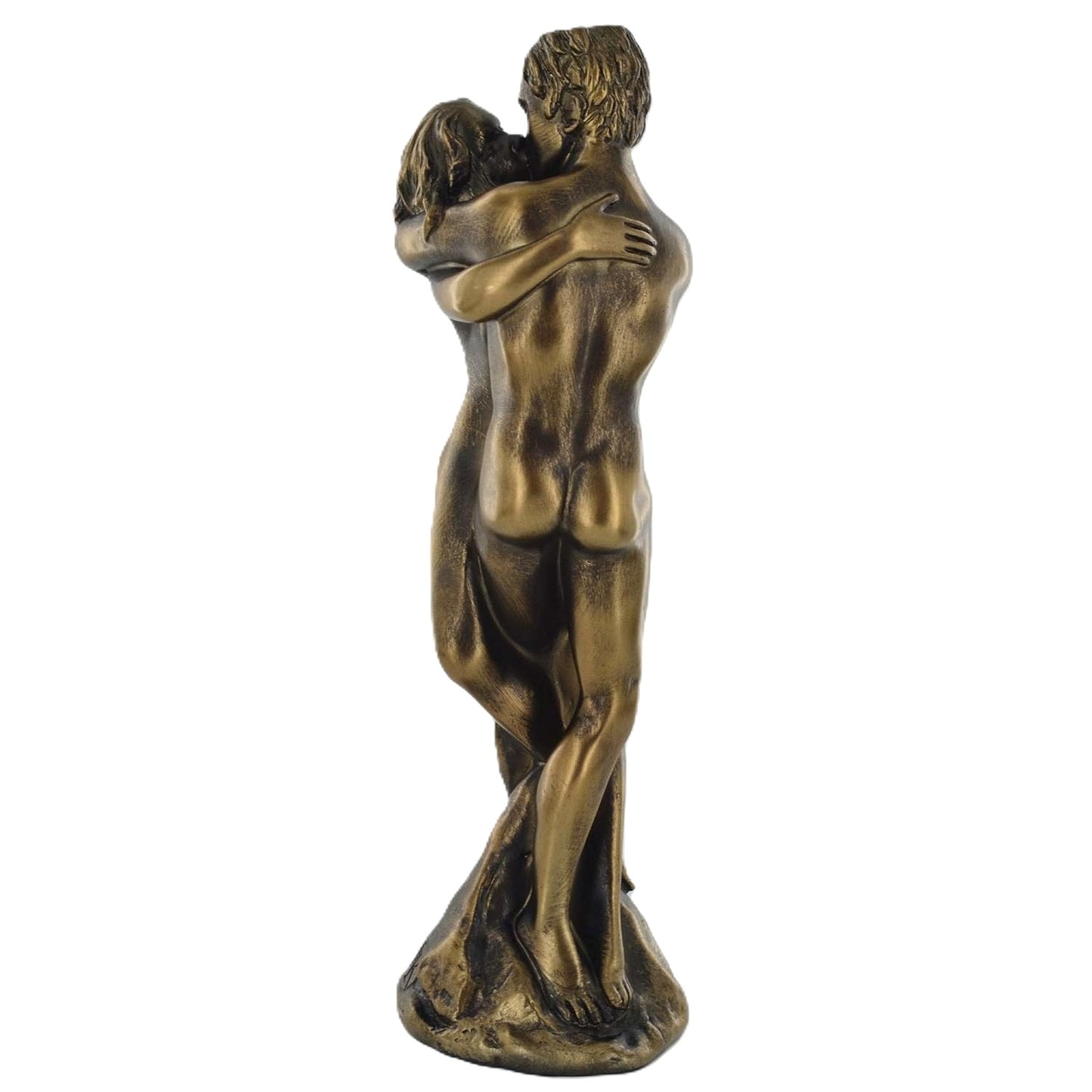 As One Bronze Effect Couple Sculpture Man & Woman Nude Figure Home Décor