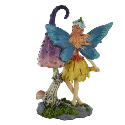 Fairy Mushroom & Squirrel Indoor Outdoor Décor Sculpture Fairy Pixie Gnome Fantasy