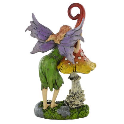 Fairy Mushroom & Bird Indoor Outdoor Décor Sculpture Fairy Pixie Gnome Fantasy