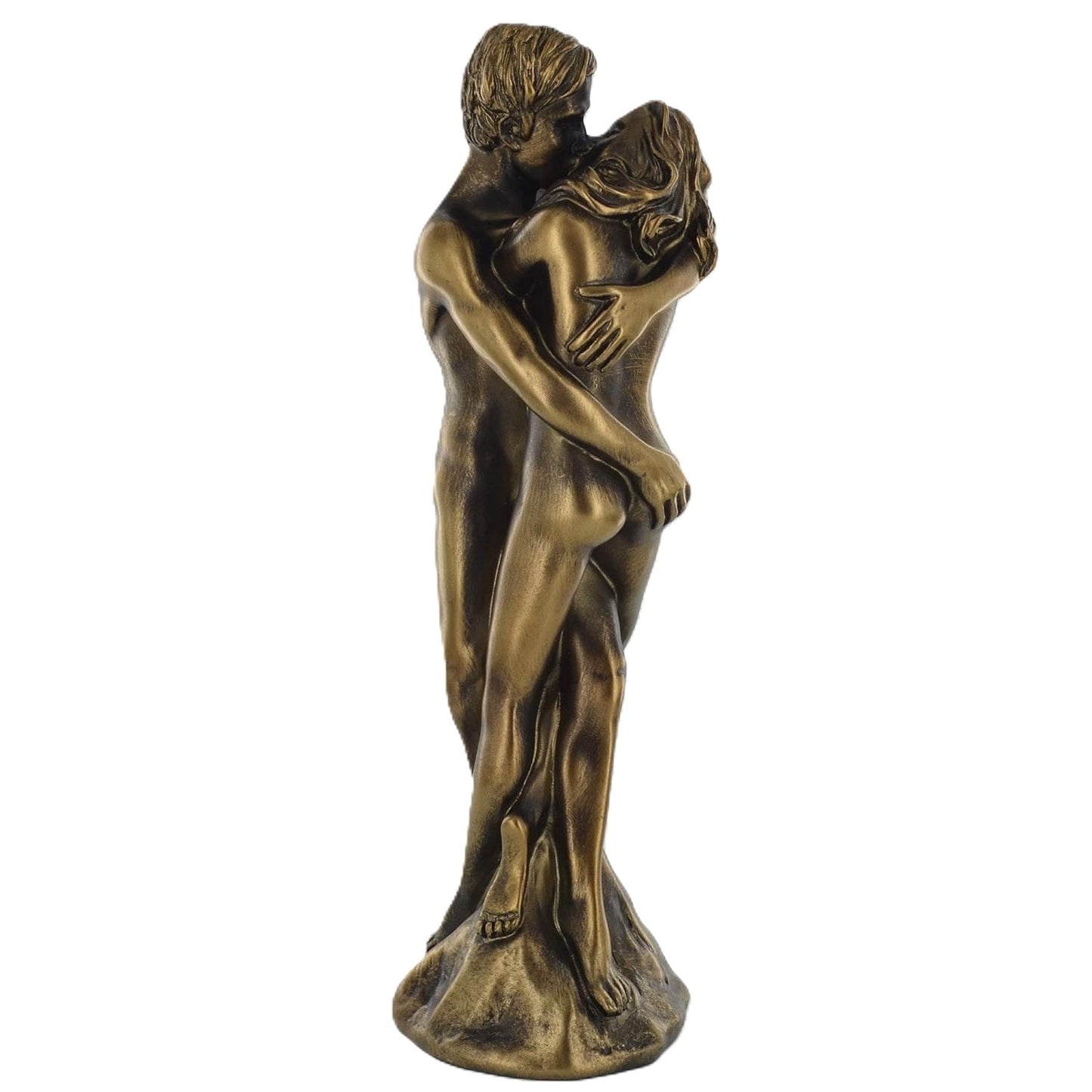 As One Bronze Effect Couple Sculpture Man & Woman Nude Figure Home Décor