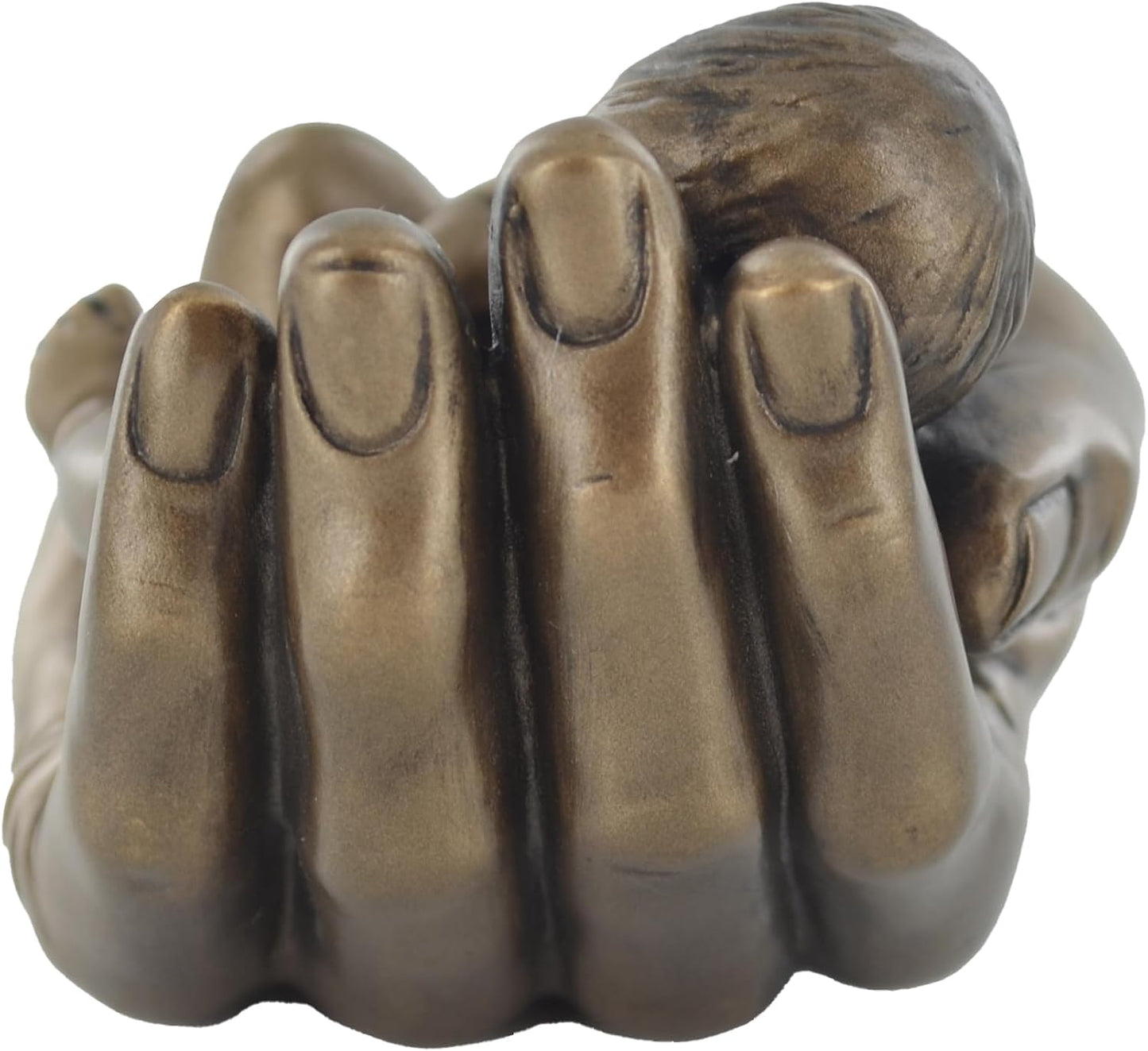 A Little Handful, Cold Cast Bronze Baby In Hand Sculpture
