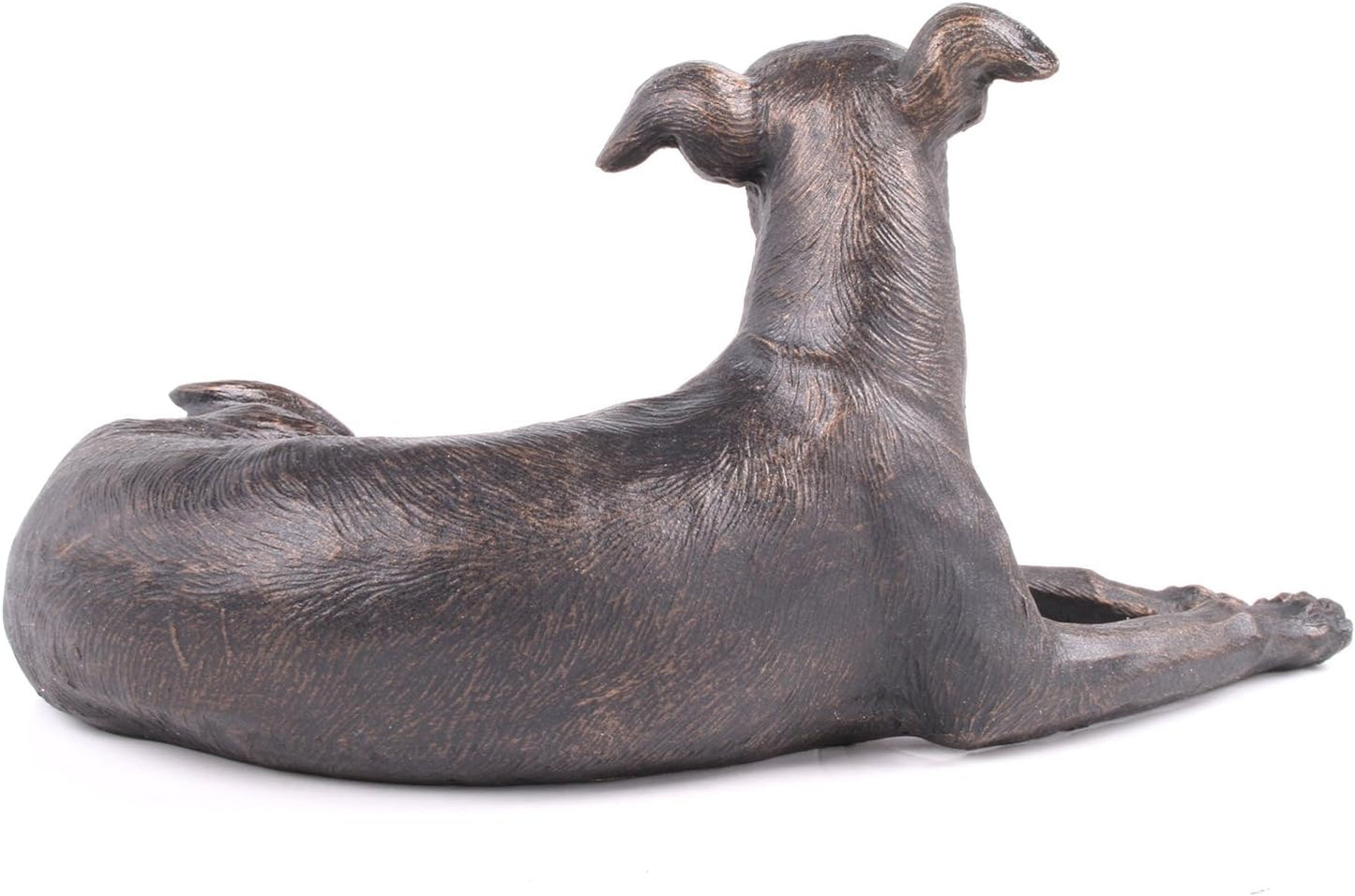 Greyhound Dog Painted Bronze Resin Sculpture Laying Down