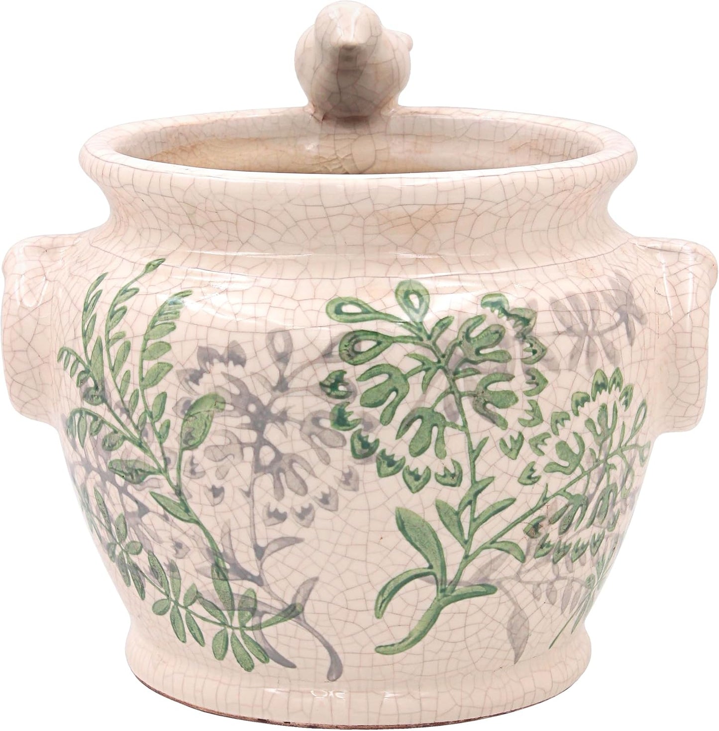 Song Bird Bowl Small Vintage Style Crackle Glaze Finish