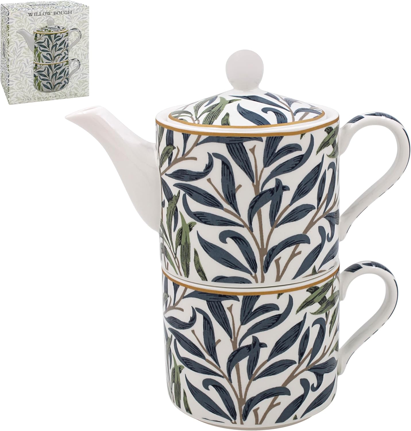 William Morris China Tea for 1 Set Willow Bough Pattern Gift Idea