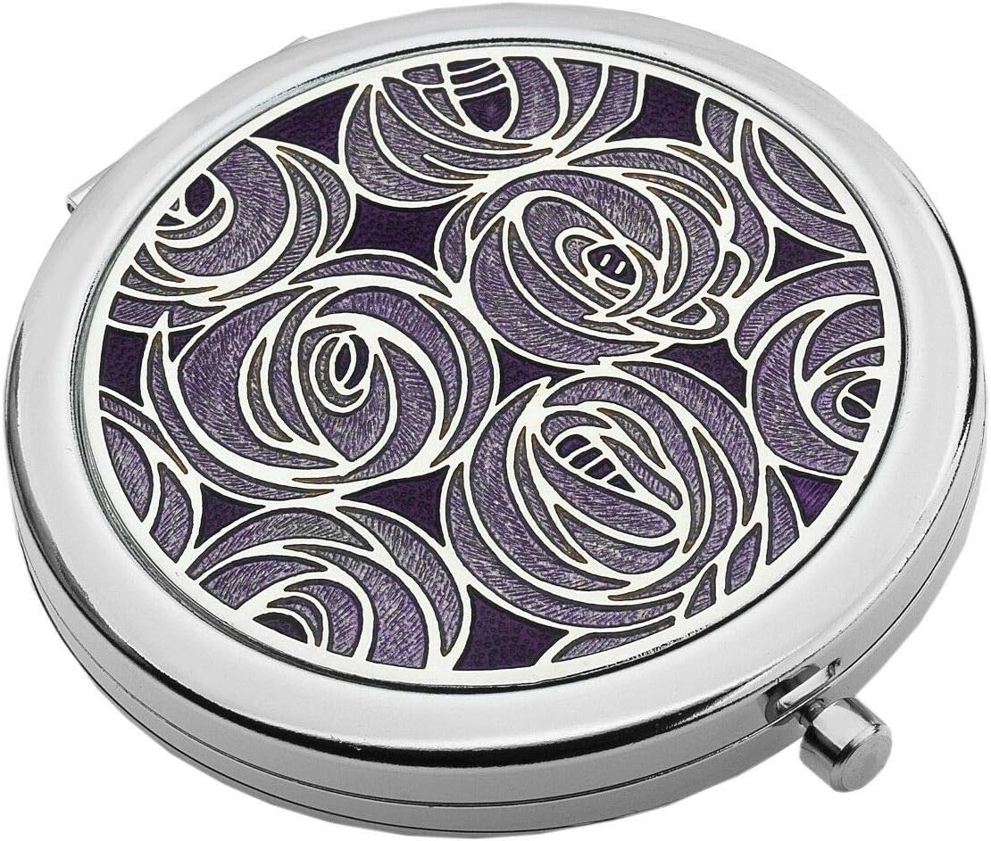 Compact Mirror Rennie Mackintosh Roses Design In Lilac Purple